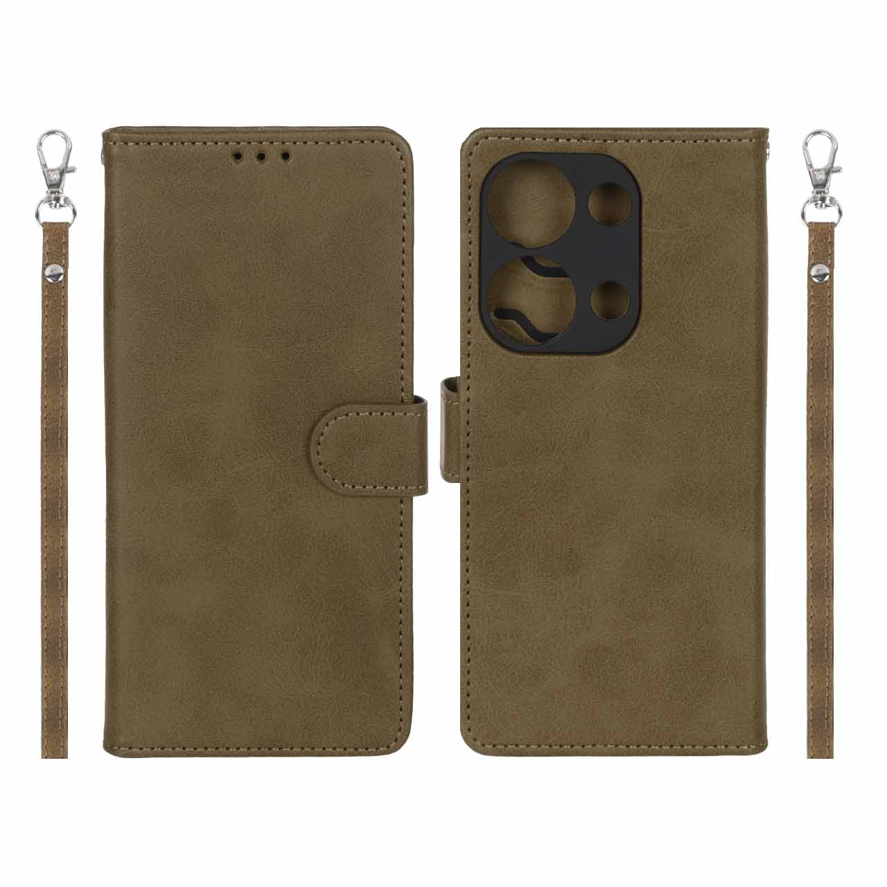 کیف موبایل مگنتی درجه یک MNC مدل Xiaomi Redmi Note 14S / Note 13 Pro 4G / M6 Pro 4G - سبز زیتونی