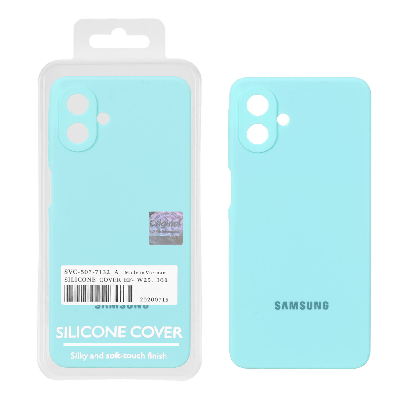 قاب سیلیکونی پاک کنی اورجینال Master Quality مدل Samsung Galaxy A07 - سبز آبی (پک دار)