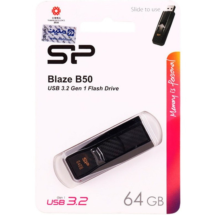 فلش مموری 64 گیگ سیلیکون پاور Silicon Power Blaze B50 USB3.2 قرمز