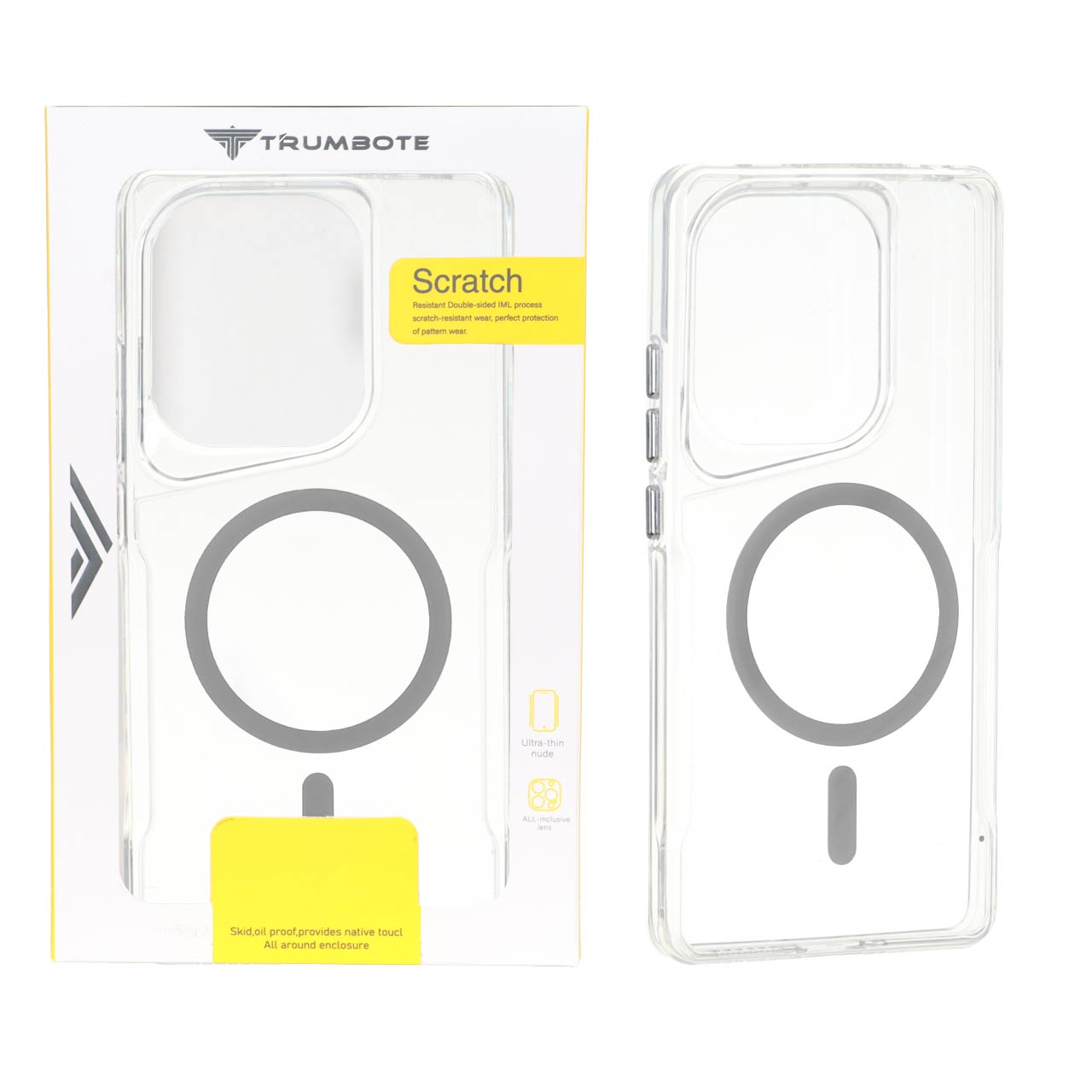 قاب Trumbote NewZone شفاف MagSafe مدل Xiaomi Redmi Note 14S / Note 13 Pro 4G / Poco M6 Pro 4G - خاکستری (پک دار)