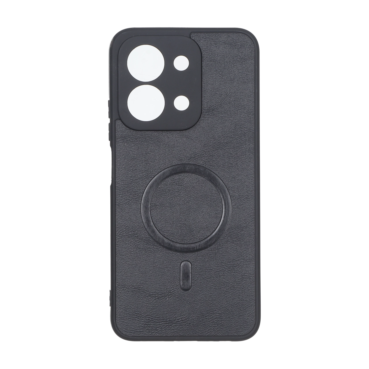 قاب چرمی طرح مگ سیف محافظ لنزدار Xiaomi Redmi 15C / Poco C85 - مشکی