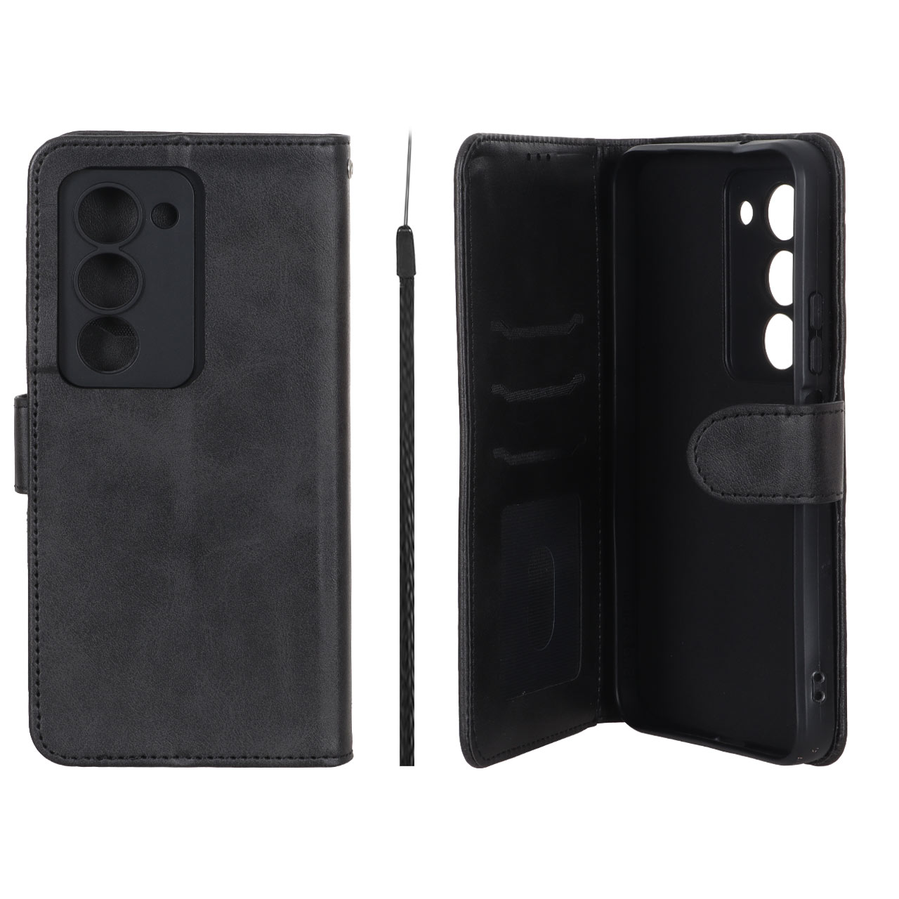 کیف موبایل مگنتی Crystal داخل مخمل Xiaomi Redmi 15 4G - مشکی
