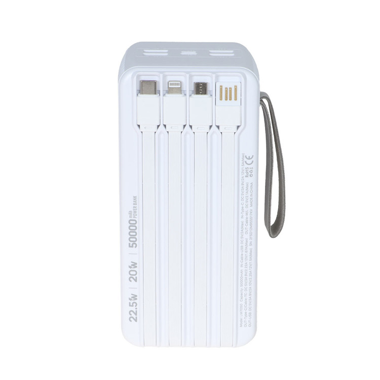 پاوربانک PD و فست شارژ Liami 50000Ah مدل LM7050 22.5W - سفید