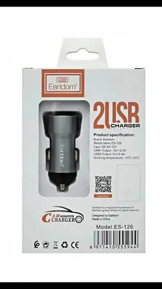 شارژر فندکی دو پورت 2 آمپر Earldom مدل ES-126