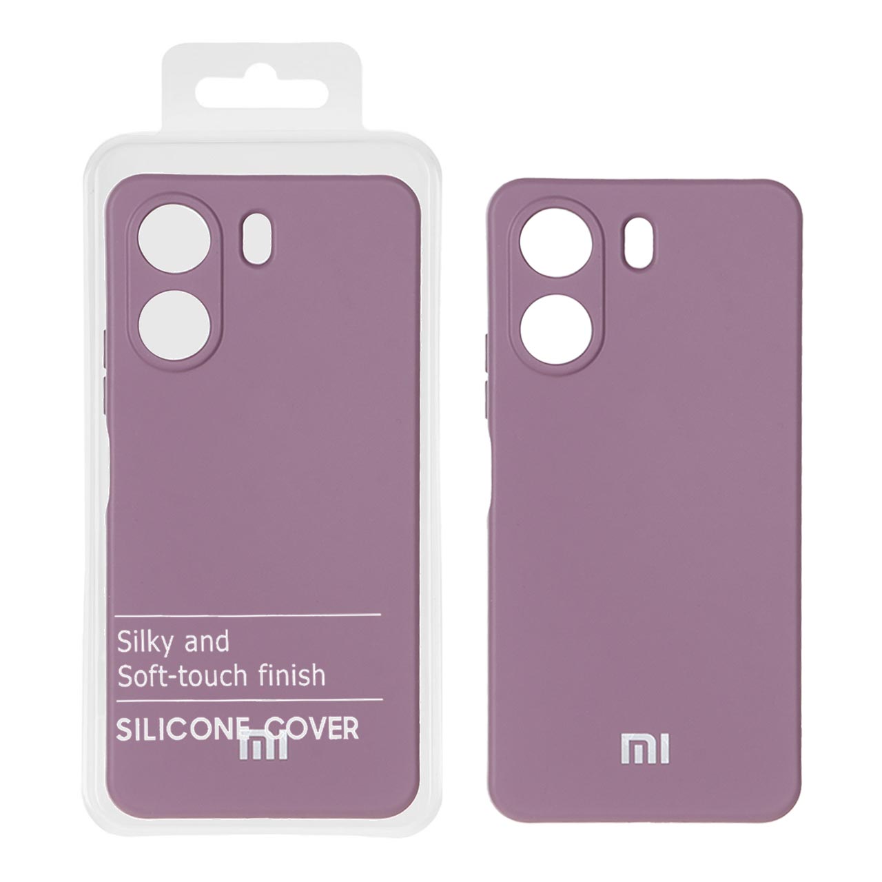 قاب نیو سیلیکون محافظ لنزدار RFF مدل Xiaomi Redmi 13C / Poco C65 - بادمجانی روشن (پک دار)