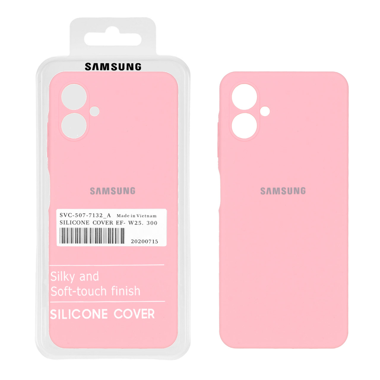 قاب سیلیکونی پاک کنی اورجینال درجه یک Samsung Galaxy A06 - صورتی (پک دار)
