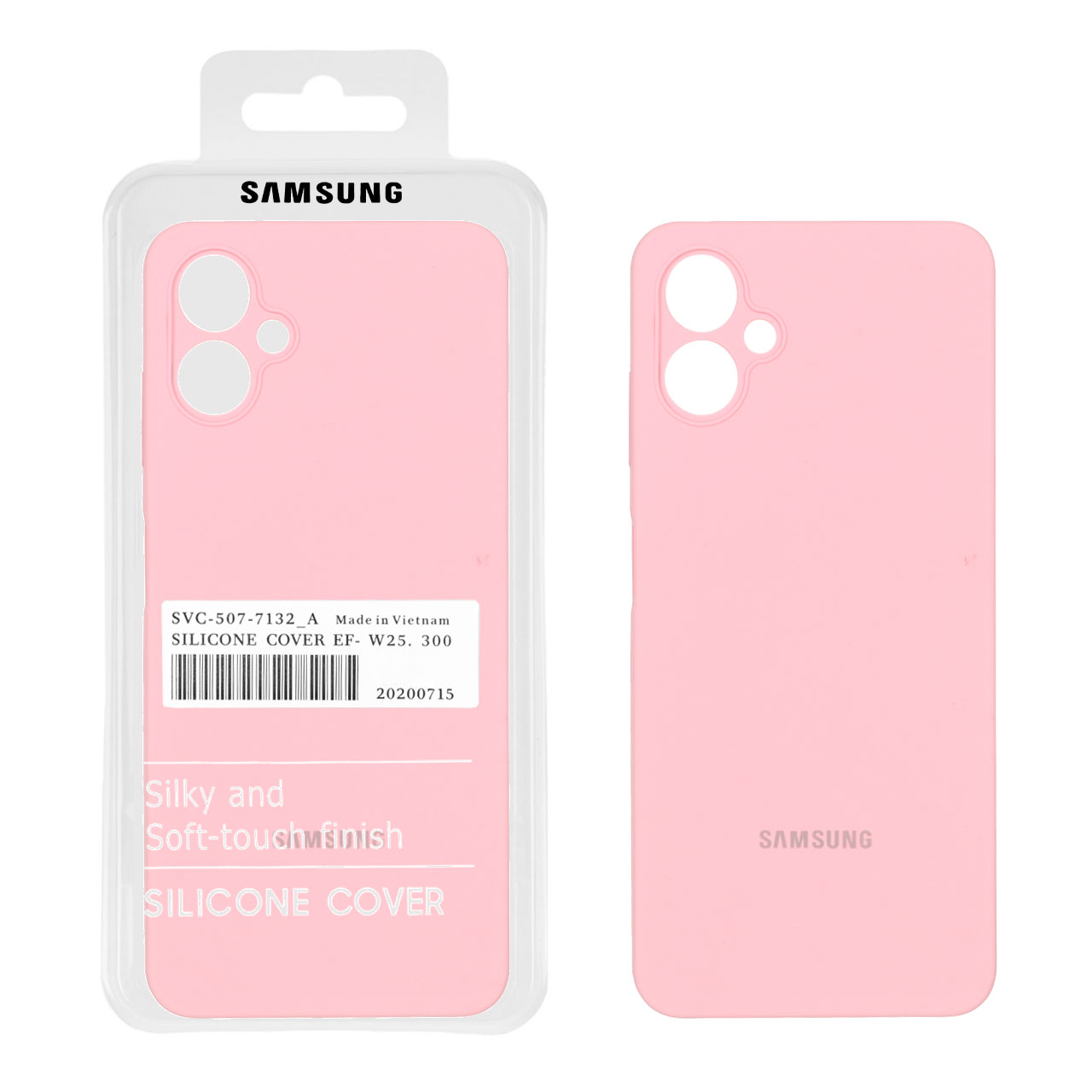 قاب سیلیکونی پاک کنی اورجینال درجه یک Samsung Galaxy A06 - صورتی (پک دار)