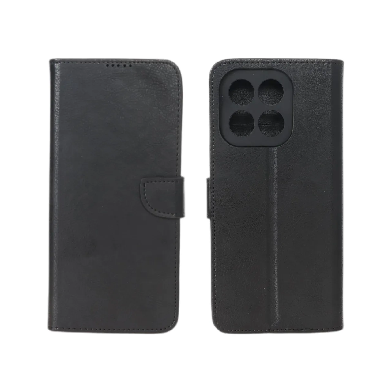کیف چرمی موبایل مگنتی محافظ لنزدار Honor X6c - مشکی