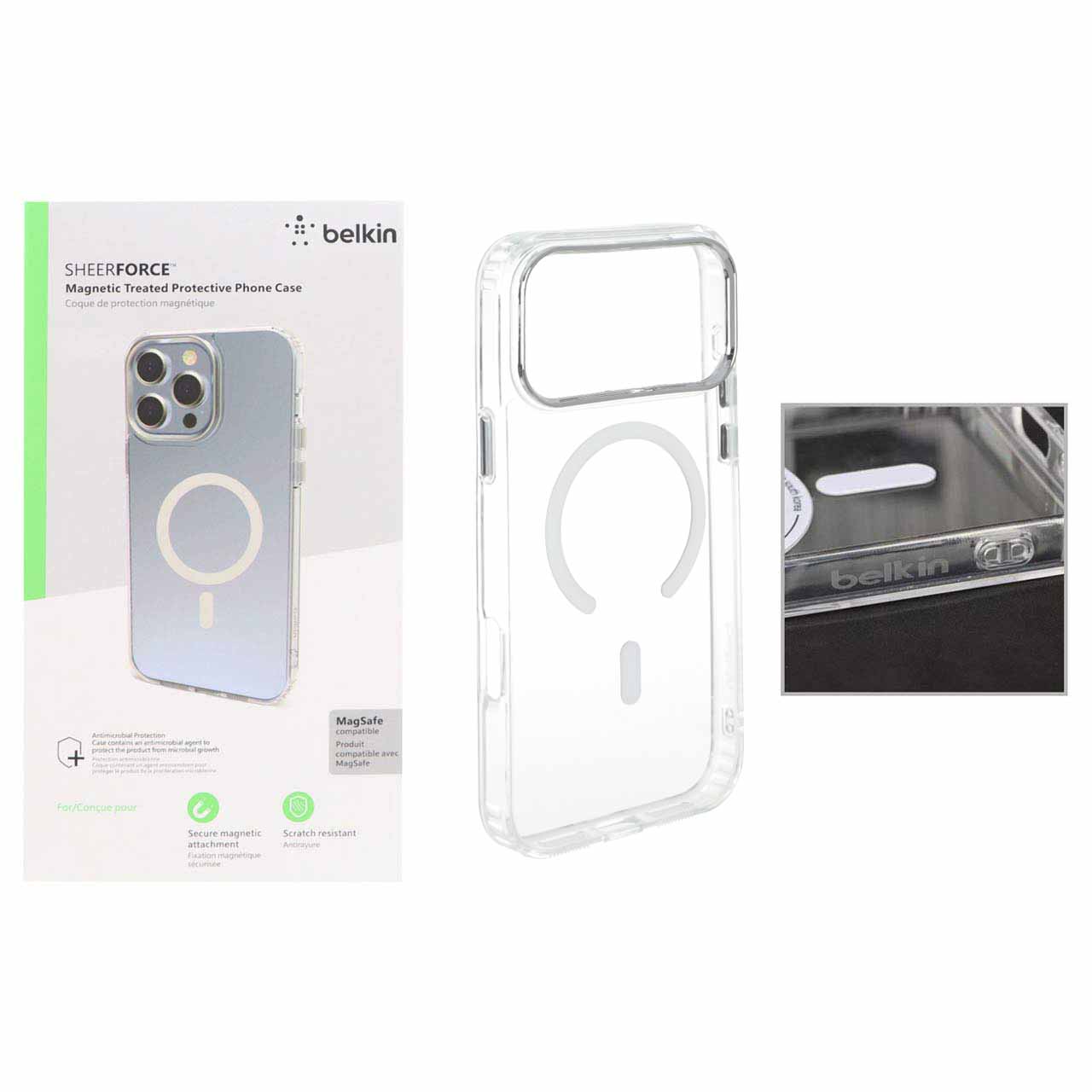 قاب اورجینال belkin شفاف Magsafe مدل Apple iPhone 17 ProMax / iPhone 18 ProMax (پک دار)